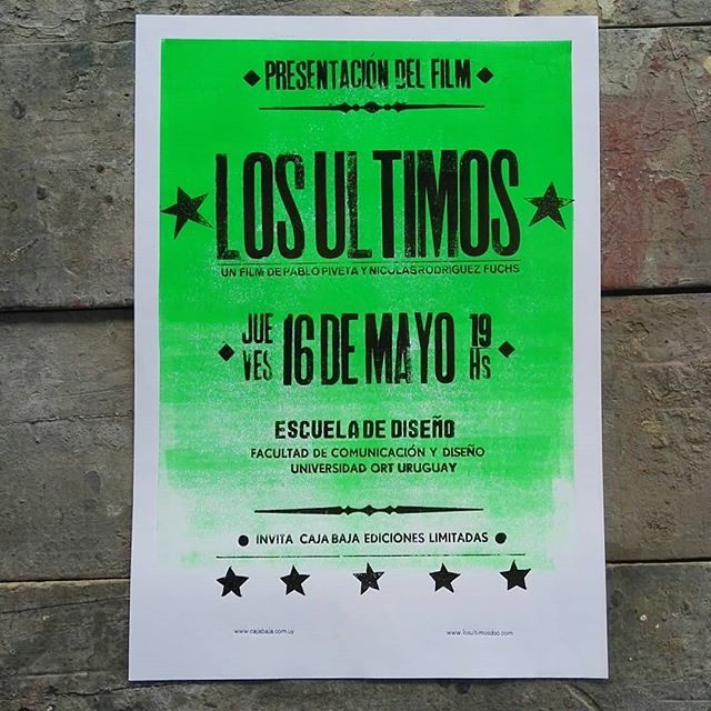 *LOS ULTIMOS*  ya tiene su afiche promocional tipográfico para su exhibición en Uruguay !

Recuerden, jueves 16, 19 horas, Escuela de diseño Universidad ORT. 
Aceeso libre a todo público hasta completar la sala !

@losultimosdoc